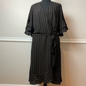 City Chic Striped Wrap Dress size S/16